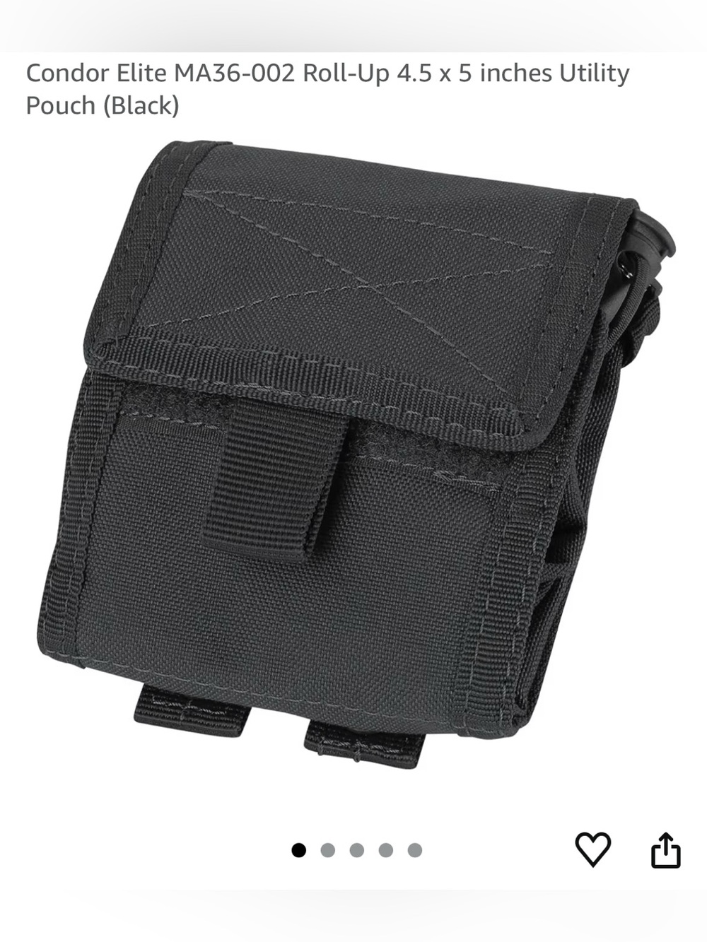 NWOT Condor Elite Roll-Up Utility Pouch - Black